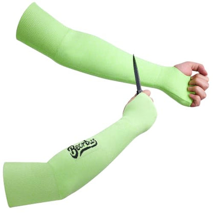 ANSI A5 Cut Resistant Arm Sleeves for Men Women - color: Green, size: Large