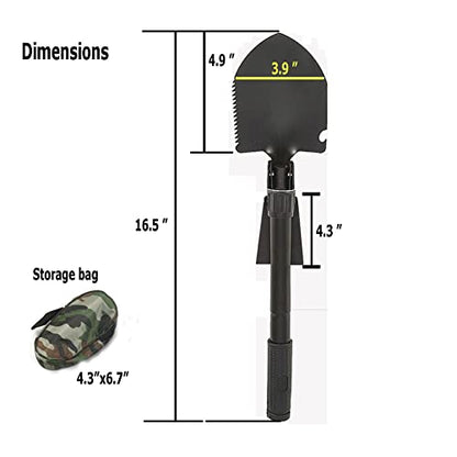 Folding Shovel with Carry Pouch Multitool Outdoor Folding Shovel