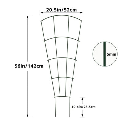 Thealyn 56" Tall Metal Plant Trellis, Climbing Plant Support, 4 Pack, Green - color: Green, size: 56 inch