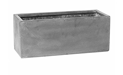 Modern Rectangle Balcony Window Cement Gray Planter Box Elegant Rectangular 8" H x 8" W x 20" L Flower Pot - color: Cement Grey, size: 8x8x20