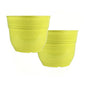 Garden Elements Indoor/Outdoor Glazed Brushed Happy Plastic Planter, Large, Bright Yellow, 15" (Pack of 2) - color: Bright Yellow
