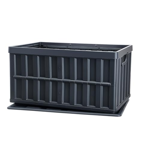 VEVOR 65L Collapsible Storage Bins with Lids 3 Packs, Stackable Crates