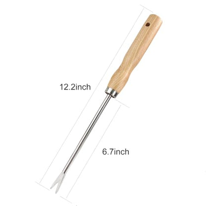 11.8 Inch Hand Weeder Weed Puller Tool with Wood Handle Weed Puller