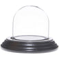 Plymor 2" x 2" Mini Glass Display Dome Cloche (Black Wood Veneer Base) - color: Black Wood Veneer Base