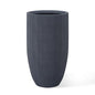 Kante Small Round Tapered Charcoal Concrete Planter 24" Tall, Outdoor - color: Textured Charcoal, size: 24" Tall