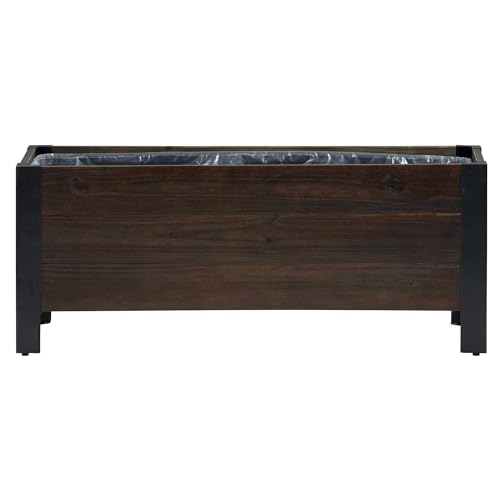 Grapevine Urban Garden Low-Profile Planter, FSC Recycled Wood, Rectangular, 37IN x 12.6IN, Cocoa Brown