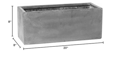 Modern Rectangle Balcony Window Cement Gray Planter Box Elegant Rectangular 8" H x 8" W x 20" L Flower Pot - color: Cement Grey, size: 8x8x20