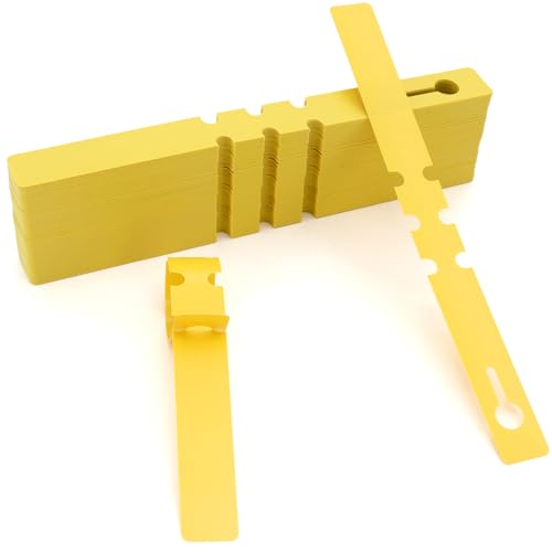 200 Pcs Plant Labels Tags, Plastic Markers Tree Tags for Outdoor, Waterproof Warp Around Hanging Name Tags for Nursery Garden (Yellow) - color: Yellow