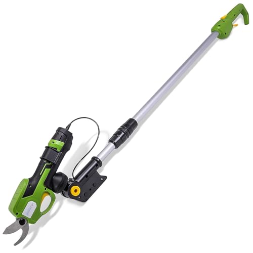 Serenelife Cordless Pruning Shears & Branch Cutter - Electric Pruner with 6 feet of Extension Reach - Rechargeable Battery & .98 IN Cutting Diameter - Ideal for Bushes, Roses, Gardens & Branches - style: SharpX