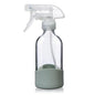 8oz Clear Glass Spray Bottles with Silicone Sleeve for Cleaning Solutions - color: Grass green