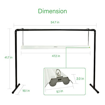 4 feet 40W LED Grow Light Stand Rack for Seedling,Growing Light for Indoor Plant,Natural White Light Full Spectrum LED Grow Light,Height Ajustable, Iron Pipe Frame, with Timer Outlet - style: Iron Pipe 4 Feet