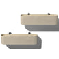Veradek Demi Series Railing Planter - Round Window Box with Bracket - color: Sand, size: 36 inch - 2 Pack