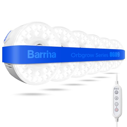 Barrina OG09 Puck Grow Light, 54W(6 x 9W), 5000K, Timer, 6 Packs, White - color: 5000K-White Cover, size: 6 Packs with Timer