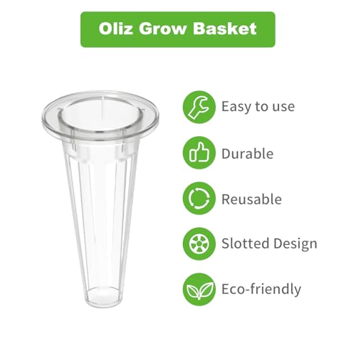 Oliz 50Pk Hydroponics Grow Baskets w/ 51 Pod Labels, Fits Most Systems