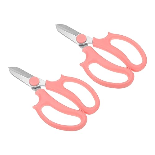 PATIKIL Floral Scissor, 2 Pcs Garden Scissors Floral Shears Gardening Pruning Shears Scissors with Comfort Grip Handle for Plants Trimming, Pink - color: Pink