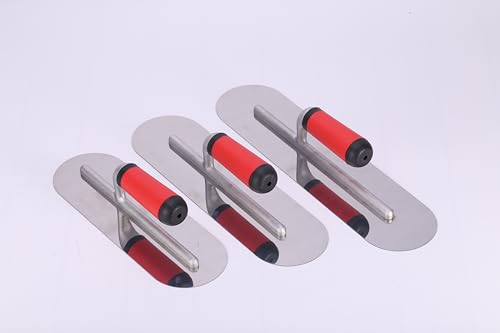 3PC Aluminum Pool Trowel Set (12"x4" & 14"x4" & 16"x4") Stainless Steel Finishing Trowel Tool for Concrete, Cement, Drywall, Plastering, Masonry Leveling
