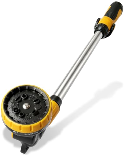 Flower Watering Wand,Garden Watering Wand for Hose 25-34 Inch Long Reach Sprayer Wand Built-in Check Valve Adjustable Water Flow No Leak Design Ideal for Hanging Baskets Plants Lawn and Outdoor Use