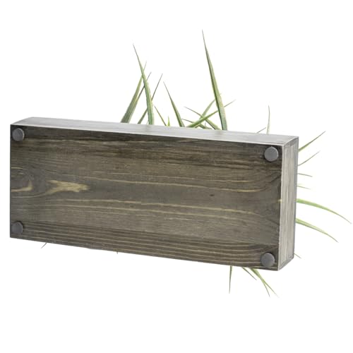 MyGift 10-Inch Artificial Grass Plant in Rectangular Wood Planter (Weathered Gray, 14 Inch) - color: Weathered Gray, size: 14 Inch