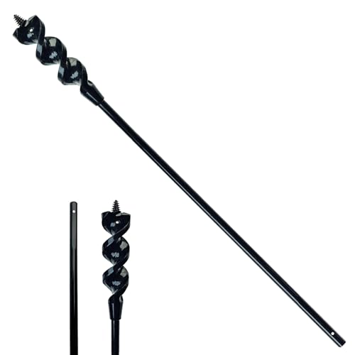 DECKRKAT 54" Flexible Installer Drill Bit - 1" Auger with Fish Eye Hole & Anti-Slip 3-Flat Shank for Wire Pulling Through Walls, Ceilings, Sidewalks. - size: 54X1"