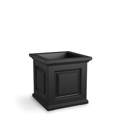 Mayne Nantucket 16in Self-Watering Square Planter, Black - color: Black
