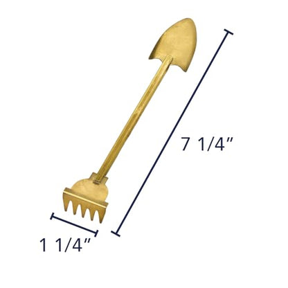 Bits and Pieces Mini Garden Tools, Solid Brass - Gardener Gifts