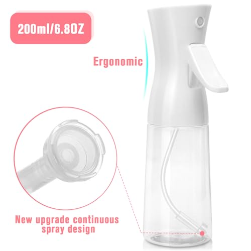 Continuous Spray Bottle,Hair Spray Bottle,Plants Water Spray Mist Bottle,Ultra-Fine Spray Bottle for Hair,Skincare, Plant Care, Pet Grooming, Cleaning(White) - color: White-1 Pcs, size: 6.8 Ounces