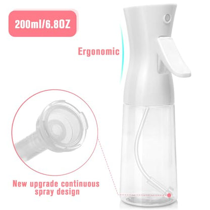 Continuous Spray Bottle,Hair Spray Bottle,Plants Water Spray Mist Bottle,Ultra-Fine Spray Bottle for Hair,Skincare, Plant Care, Pet Grooming, Cleaning(White) - color: White-1 Pcs, size: 6.8 Ounces