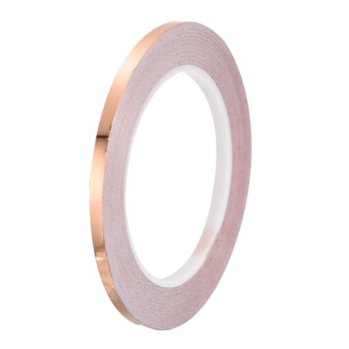 PATIKIL Copper Tape 0.24 Inch x 27 Yards 0.05 Thick Copper Foil Tape Single Sided Conductive Adhesive EMI Shielding for Electronics, Circuits, Grounding - size: 0.24 Inch x 27 Yards x 0.05mm