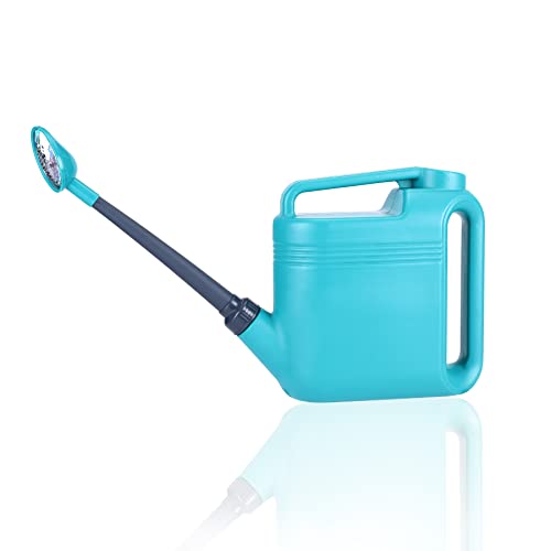 1.5 Gallon Watering Can for Outdoor & Indoor Plants, Large Garden Watering Pot with Lightweight and 5.5L Capacity, Plastic Watering Can with Long Spout and Metal Removable Sprinkler Head - Aquamarine - color: Aquamarine