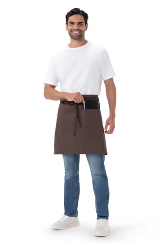 Chef Works Unisex Half Bistro Server Apron - color: Espresso, 1 Pack