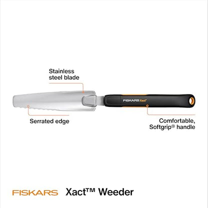 Fiskars Xact Hand Weeder, Stainless Steel Blade Garden Tool