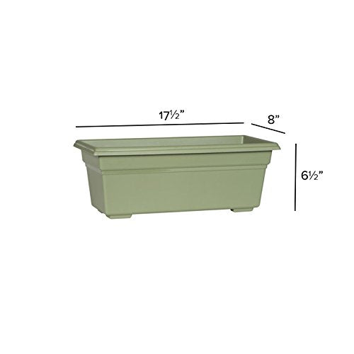 Root & Vessel 16190, Sage, Countryside Flower Box Planter, 18-Inch - color: Sage, size: 18-Inch