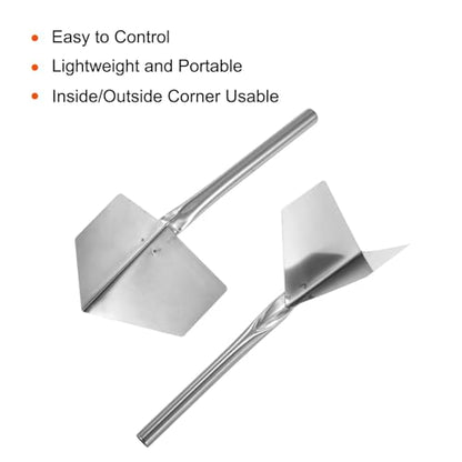 uxcell Inside and Outside Corner Trowels 2.7 Inch Stainless Steel Drywall Corner Shaping Tool 2sets - size: 2.7"