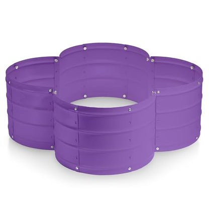 Plant & Plot Galvanized Raised Garden Beds Outdoor // 3×3×1 ft Planter Raised Beds for Gardening, Vegetables, Flowers // Large Metal Garden Box (Purple) // Patented Tool-Free Design - color: Purple