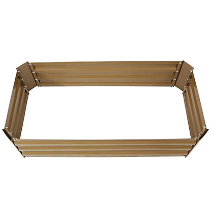 Sunnydaze Galvanized Raised Garden Bed, Rectangle, 4x2x1 ft, Brown - color: Brown