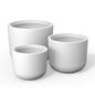 Kante Set of 3 White Concrete Capsule Planters 13.1" 11" 9" Dia - color: White, size: 13.1"Dia, 11.0"Dia, 9.0"Dia (Set of 3)