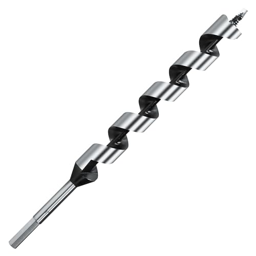 1 Inch x 12 Inch Long Ship Auger Drill Bit Set for Wood - size: 1"x12"