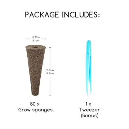 Grow Sponges 50 Pack, 0.94" W*2.56" H
