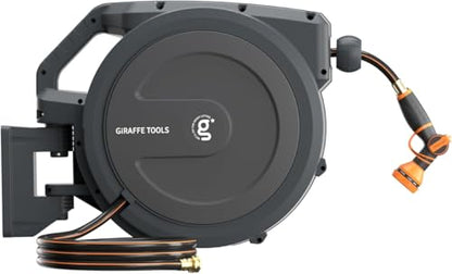 Giraffe Tools Retractable Garden Hose Reel Auto Rewind Wall Mount 1/2"100FT - size: 1/2''100ft Swivel Bracket