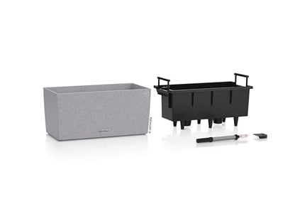Lechuza 15434 Balconera Stone 40 Self-Watering Planter, Stone Grey - color: Stone Grey