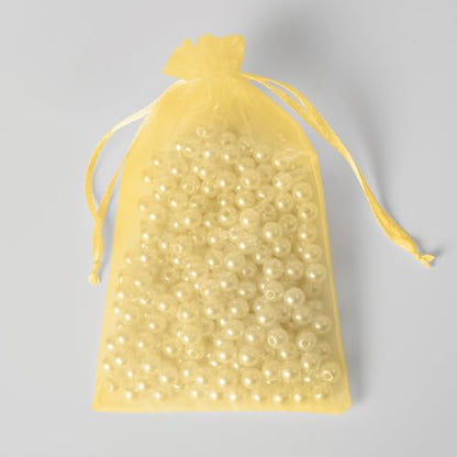 YHJZ 100PCS Gold Organza Bags, 4x6 Inch Small Mesh Bags Drawstring, Jewelry Gift Bags for Wedding, Party, Festival - color: Gold
