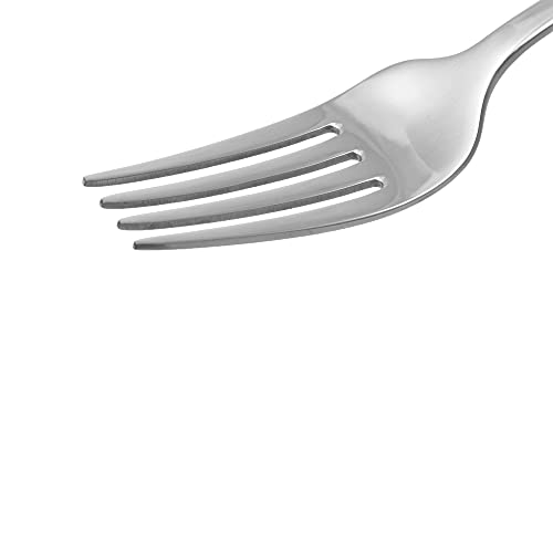 Amazon Basics Stainless Steel Dishwasher Safe Dinner Forks with Scalloped Edge, Well-Balanced Weight, Silver, 12 Count (Pack of 10) - size: Dinner Forks (Pack of 10)