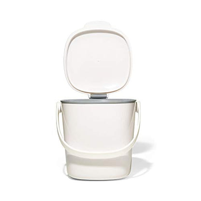 OXO Good Grips Easy-Clean Compost Bin, White, 0.75 Gal - color: White, size: 0.75 Gallon