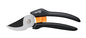 Fiskars bypass pruning shears for fresh branches and twigs, non-stick coated, steel blades/FibreComp handles, black/orange, Solid, P121, 1057160