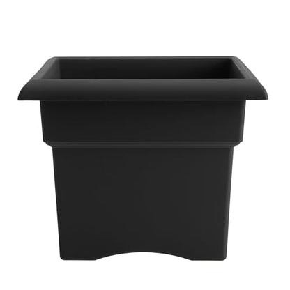 Bloem Veranda 14" Plastic Square Planter Box, Black, 2-Pack - color: Black, size: 14" (Pack of 2)