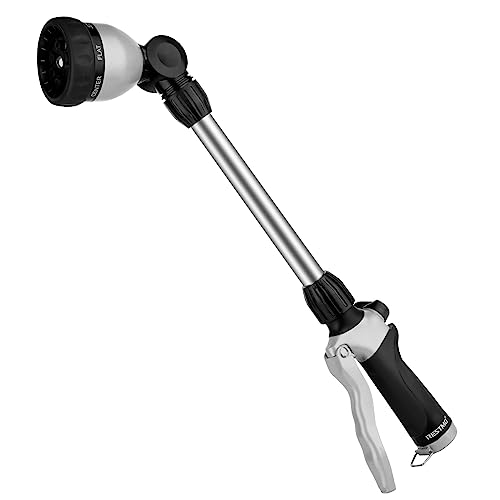 RESTMO Heavy Duty Metal Hose Wand, Watering Wand for Garden Hose - color: Black