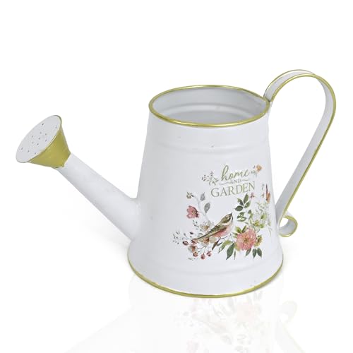Cute Small Watering Can Indoor Plants Garden Metal Decorative Watering Cans for Outdoor Plants Bonsai Outdoor Garden Flower Decorative (White, 1.5L, 50.7 Oz) - color: White