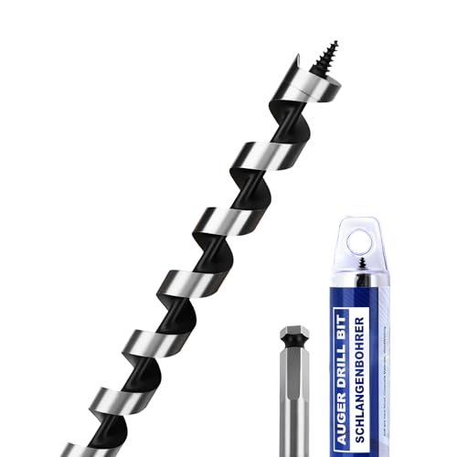 1-1/8" X 9.84" Auger Bit for Wood, 28x250mm Hex Long Auger Drill Bit - size: 1-1/8" (28mm)diameter, style: 9.84 inch / 250mm Length