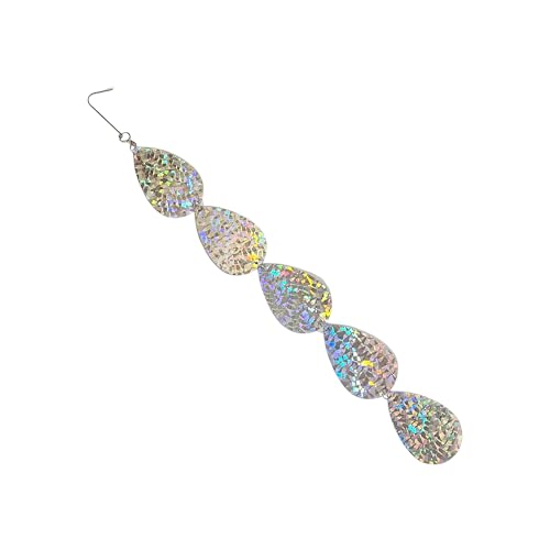 PESTEZE USA Holographic Bird Deterrent Tape Strips, Reflective Bird Repellent Hanging Ribbon, 5 Pack 3.5 x 30 in, Scare Pigeons Crows Woodpeckers Away from Porch Patio Garden Roof Balcony Yard Decks