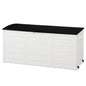 VINGLI 75 Gallon Weatherproof Outdoor Storage Box, White Body, Black Lib - color: White Body, Black Lib